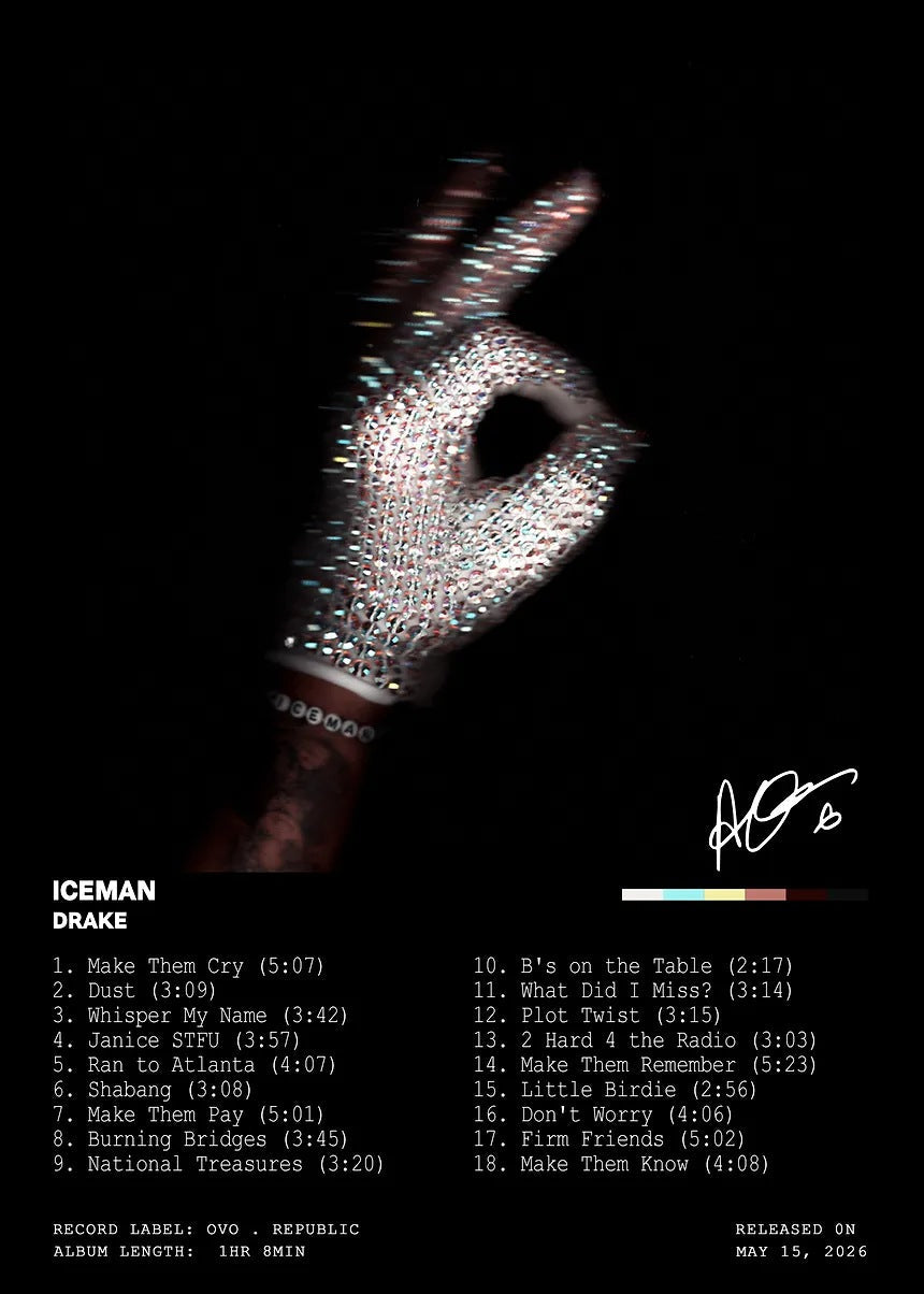 Drake Iceman Album metal poster artwork